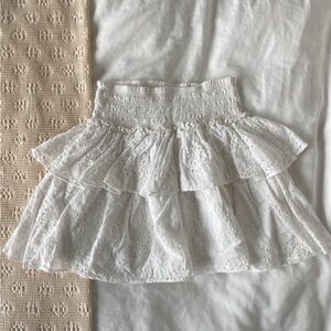 Ramy Brook White Eyelet Mini Skirt
